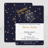 Gemini zodiac Baby Shower Invitation