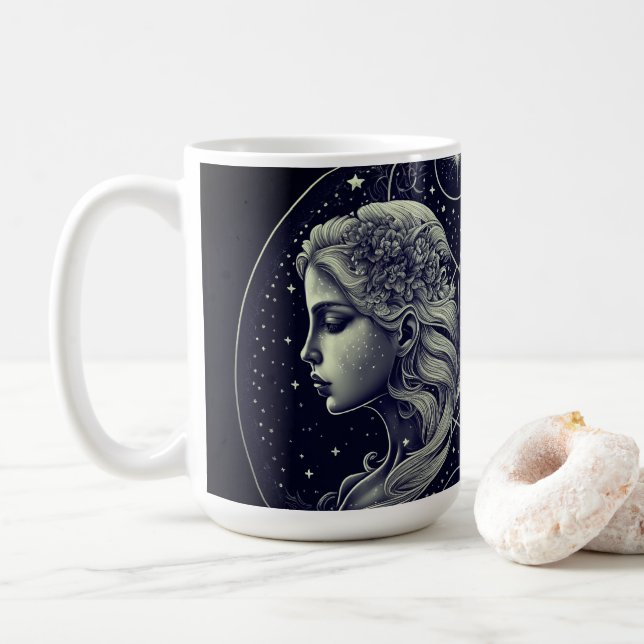 Gemini zodiac black and gold coffee mug (With Donut)