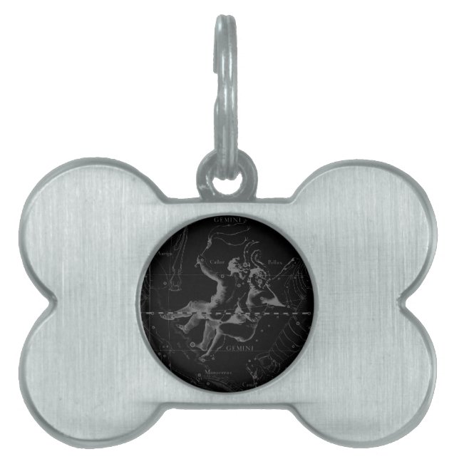 Gemini Zodiac Constellation Hevelius 1690 Pet ID Tag (Front)