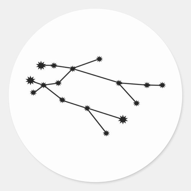Gemini Zodiac Constellation Modern Minimal Classic Round Sticker (Front)