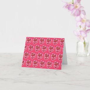 Gemini Zodiac Coquette Heart Birthday Cake Card