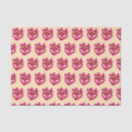 Gemini Zodiac Coquette Heart Birthday Cake Tissue Paper