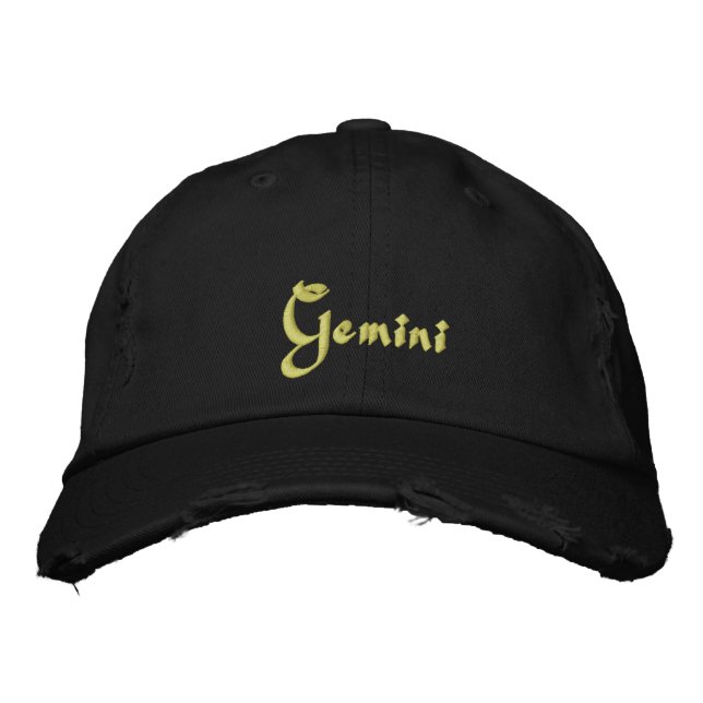 Gemini Zodiac Embroidered Cap / Hat (Front)