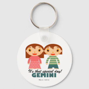 Gemini Zodiac for kids Key Ring