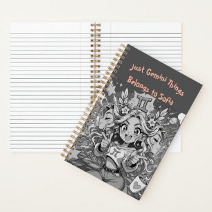 Gemini Zodiac Gift Anime Birthday Journal