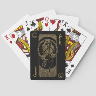 Gemini Zodiac Gold and Black Design Playing Cards