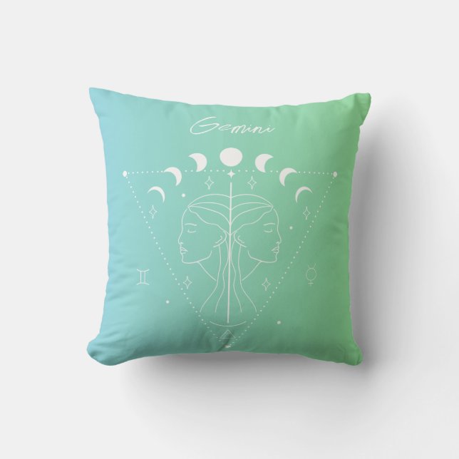 Gemini zodiac horoscope star sign gradient cushion (Front)