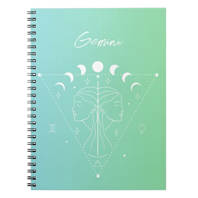 Gemini zodiac horoscope star sign gradient notebook (Front)