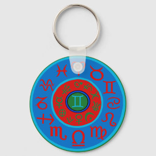 Gemini Zodiac Key Ring