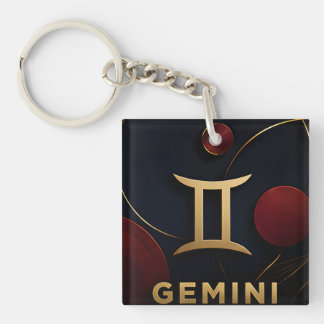 Gemini Zodiac Luxury Celestial Astrology Gift Key Ring