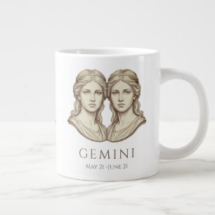 Gemini Zodiac Personalised Name & Birth Date Large Coffee Mug