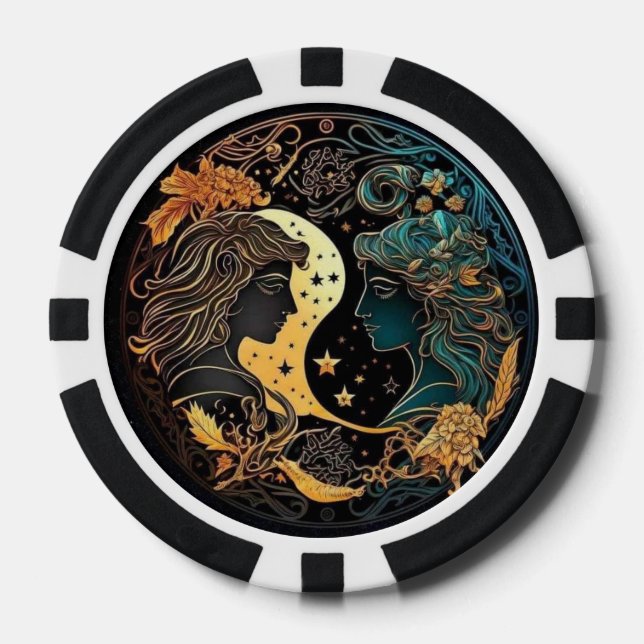 Gemini Zodiac Poker Chips – Astrology Casino Chips (Front)