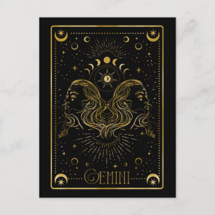Gemini zodiac postcard
