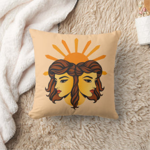 Gemini Zodiac Retro Art Cushion
