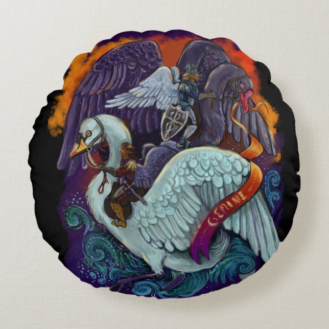 Gemini~zodiac Round Cushion (Front)