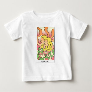Gemini Zodiac Sign Abstract Art Vintage Baby T-Shirt