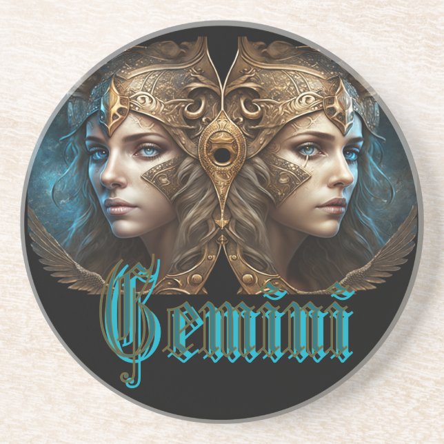 Gemini Zodiac Sign Coaster (Front)