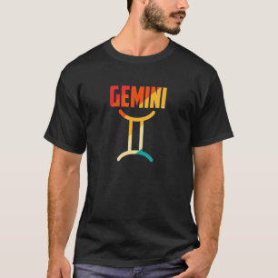 Gemini Zodiac Sign Facts Retro Vintage Astrology T-Shirt