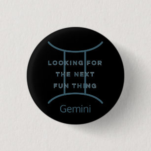 Gemini Zodiac Sign Fun Quote in Blue Text Birthday 3 Cm Round Badge