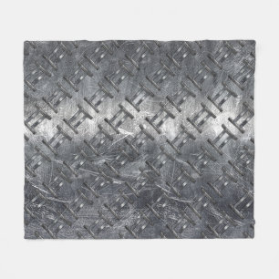 Gemini Zodiac Sign Grunge Distressed Silver Fleece Blanket