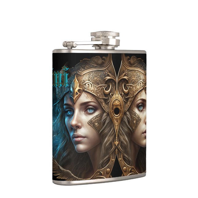 Gemini Zodiac Sign Hip Flask (Right)