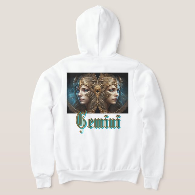 Gemini Zodiac Sign Hoodie (Laydown Back)