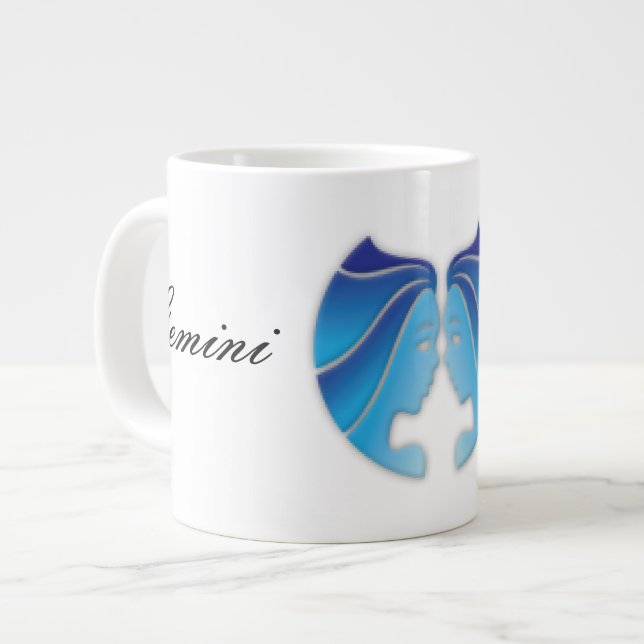 Gemini Zodiac Sign Large Coffee Mug (Front Left)