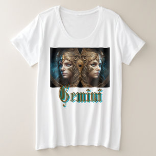 Gemini Zodiac Sign Plus Size T-Shirt