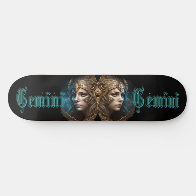 Gemini Zodiac Sign Skateboard (Horz)