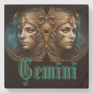 Gemini Zodiac Sign Stone Coaster