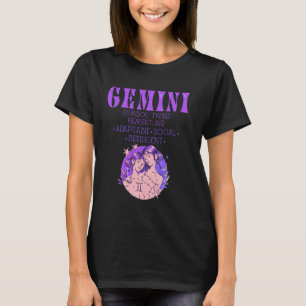 Gemini Zodiac Sign Symbol May June Birthday Gemini T-Shirt
