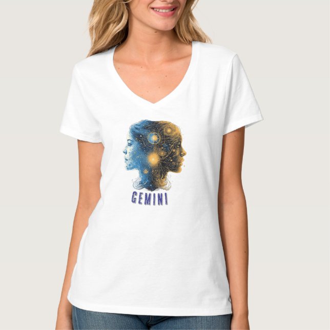 Gemini Zodiac Sign T-Shirt (Front)