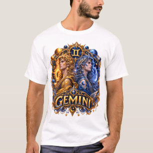 Gemini Zodiac Sign Twins Celestial Astrology T-Shirt
