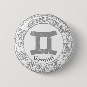 Gemini Zodiac sign vintage 6 Cm Round Badge