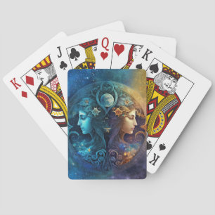Gemini Zodiac Sign Watercolor Design Playing Cards