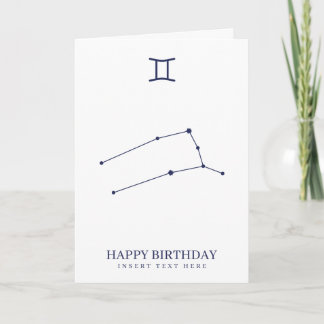 Gemini Zodiac Star Sign Custom Birthday Card