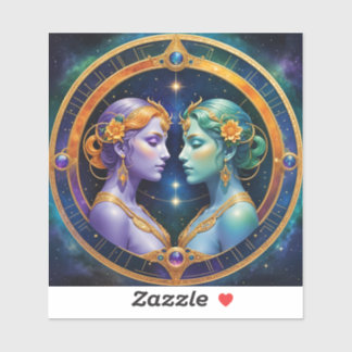 Gemini Zodiac Stickers, Celestial Zodiac