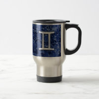 Gemini Zodiac Symbol Blue Digital Camouflage