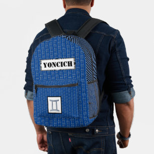 Gemini Zodiac Symbol Element by Kenneth Yoncich Printed Backpack