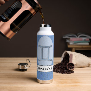 Gemini Zodiac Symbol Element by Kenneth Yoncich Water Bottle