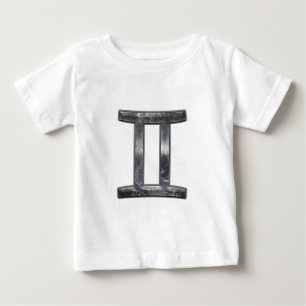 Gemini Zodiac Symbol in Grunge Distressed Style Baby T-Shirt