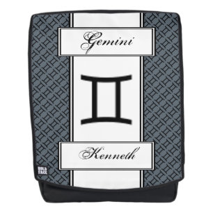 Gemini Zodiac Symbol Standard by Kenneth Yoncich Backpack