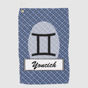 Gemini Zodiac Symbol Standard by Kenneth Yoncich Golf Towel