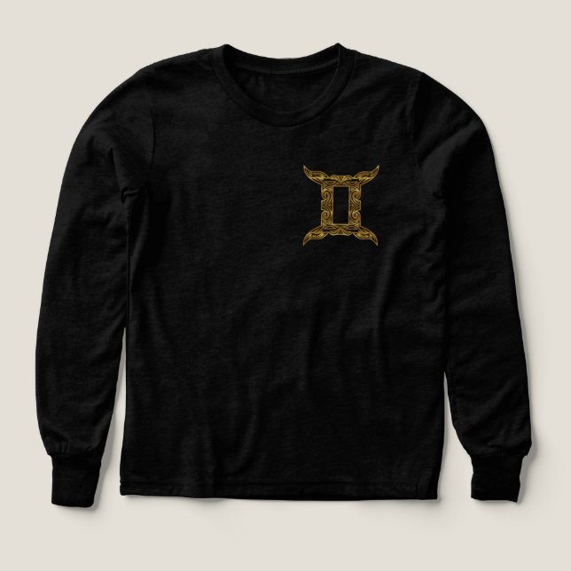 Gemini Zodiac - Tribal Gold (Design Front)