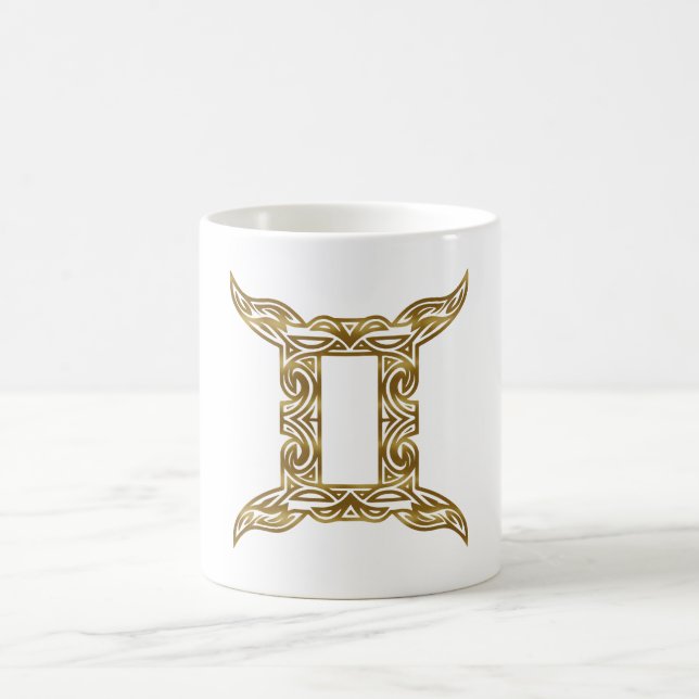 Gemini Zodiac - Tribal Gold Coffee Mug (Center)
