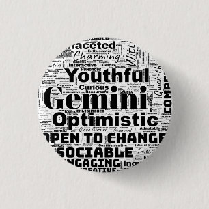 Gemini Zodiac Word Cloud Inspiration Button