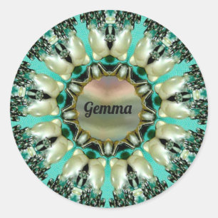 GEMMA ~ Bright Abstract Pattern ~ Personalised ~ Classic Round Sticker