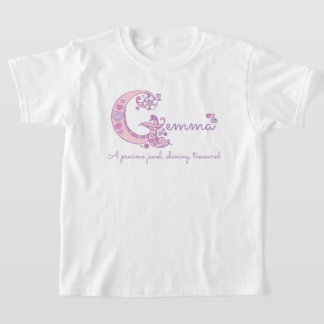 Gemma girls name pink decorative custom meaning T-Shirt