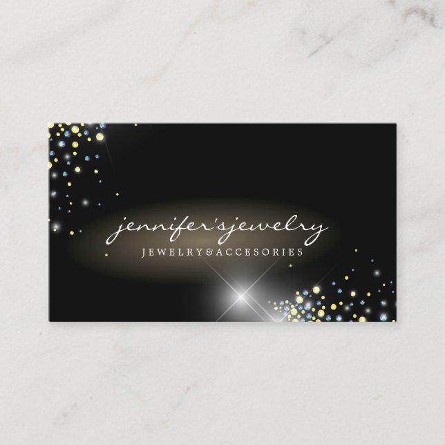 Gems silver diamonds jewellery bling boss business card (Front)