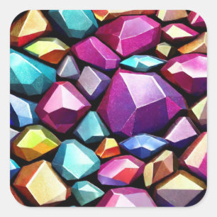 Gems Texture Square Sticker